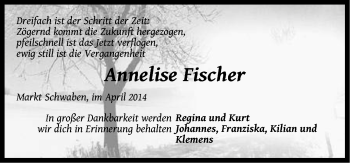 Traueranzeige von Annelise Fischer von Pegnitz-Zeitung